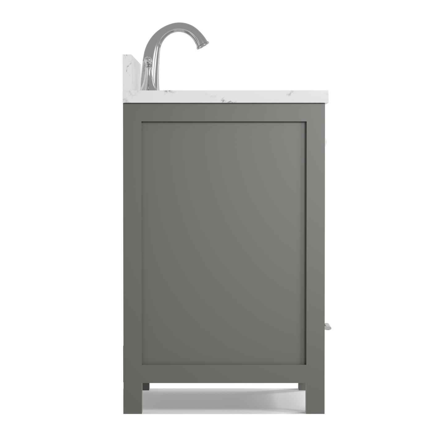 Caroline Avenue 24" Single Bath Vanity in Gray with Cultured Marble Quartz Top and Square Sink