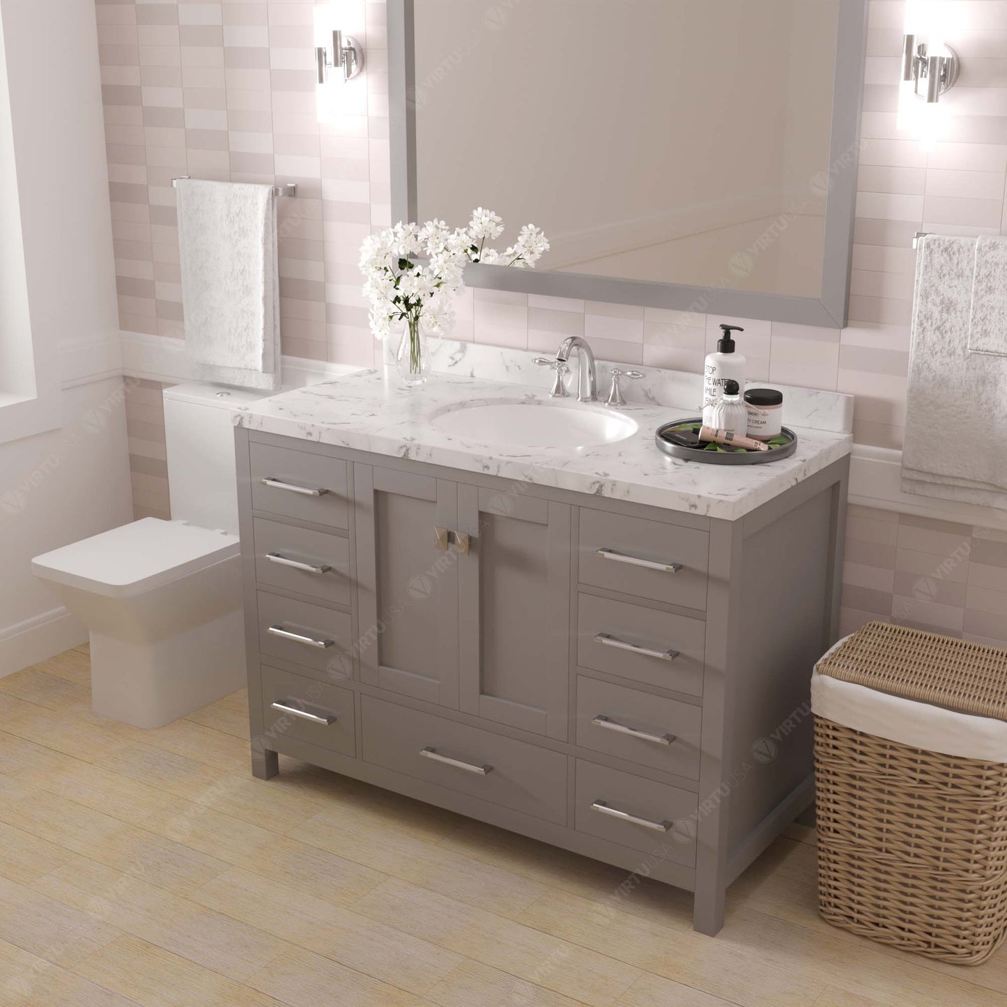 Caroline Avenue 48" Single Cabinet in Gray