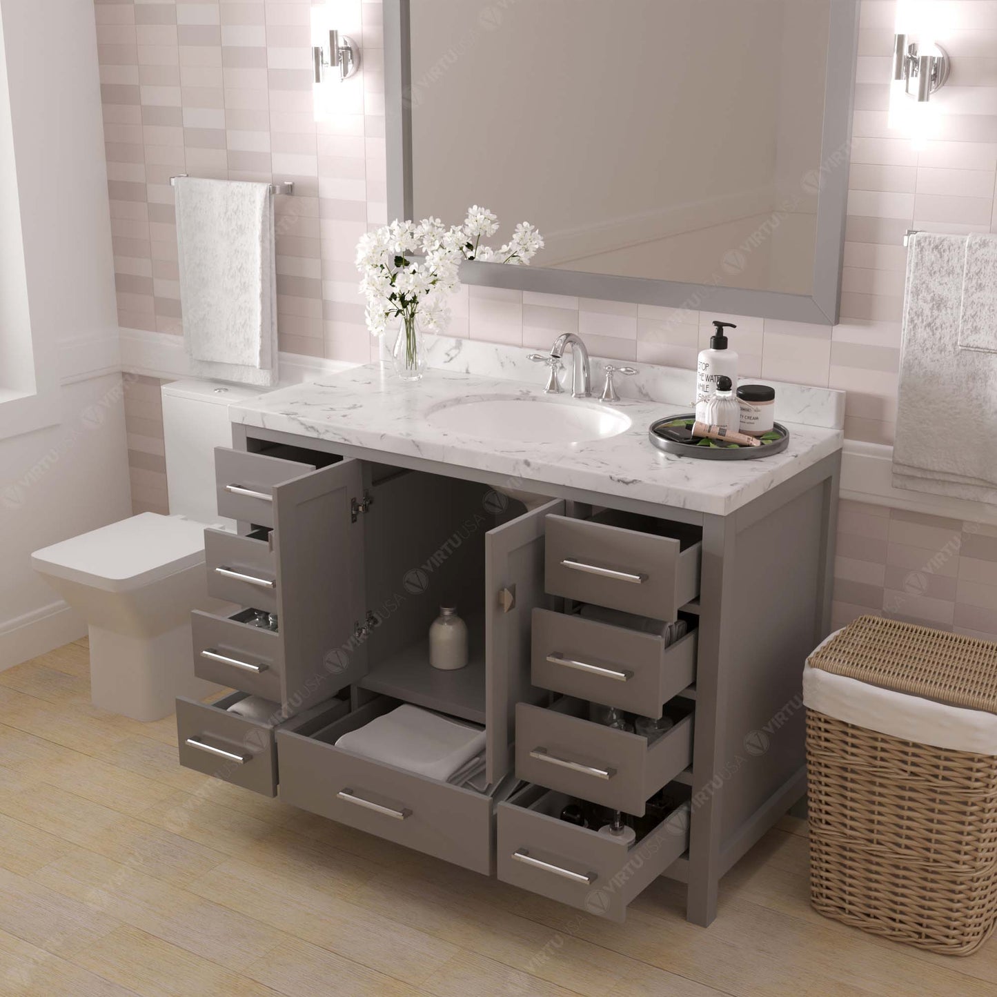 Caroline Avenue 48" Single Cabinet in Gray