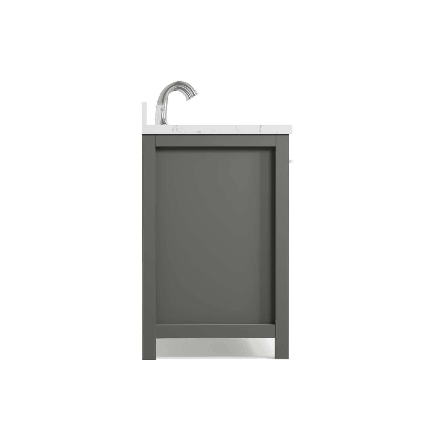 Caroline 60" Double Bath Vanity in Gray with Cultured Marble Quartz Top and Square Sinks