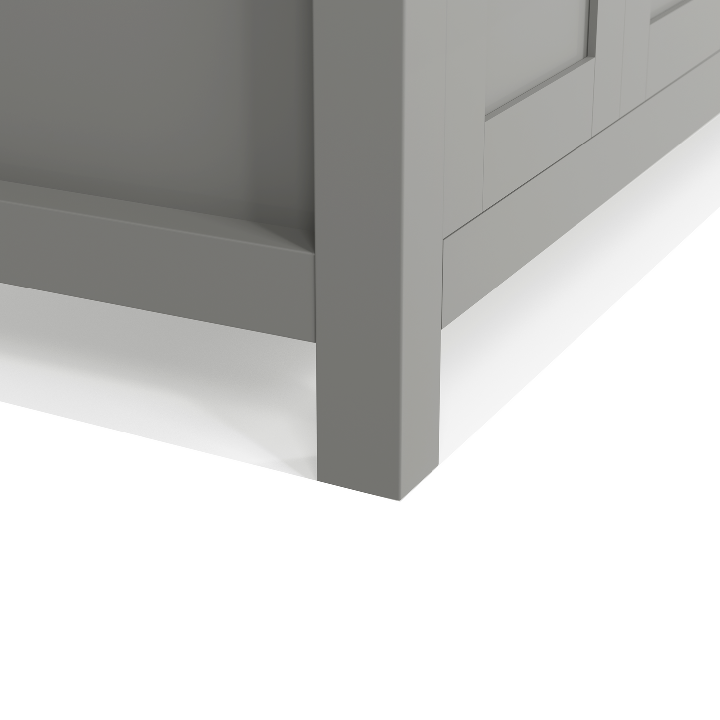 Caroline 60" Double Bath Vanity in Gray with Cultured Marble Quartz Top and Square Sinks