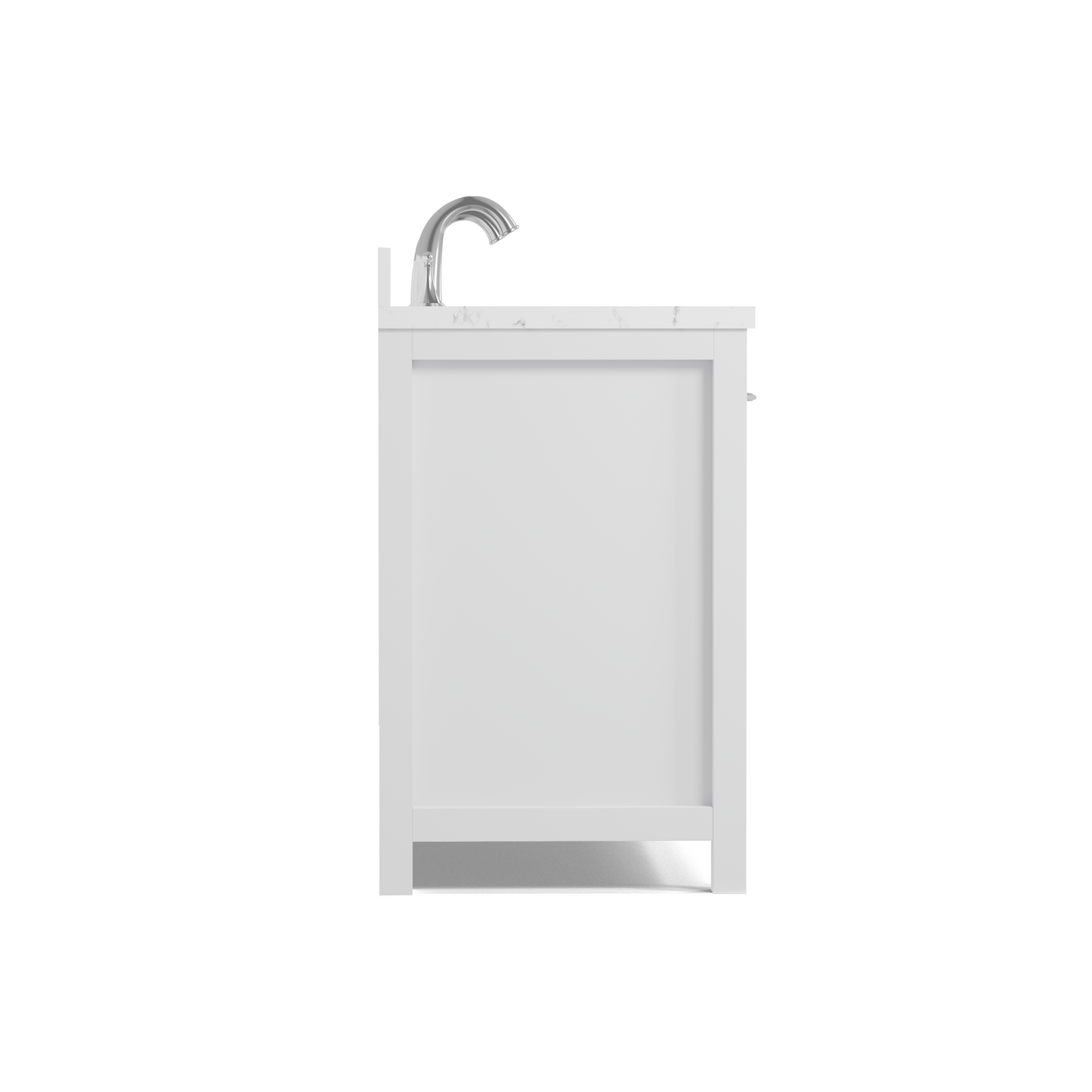 Caroline 60" Double Bath Vanity in White with Cultured Marble Quartz Top and Square Sinks