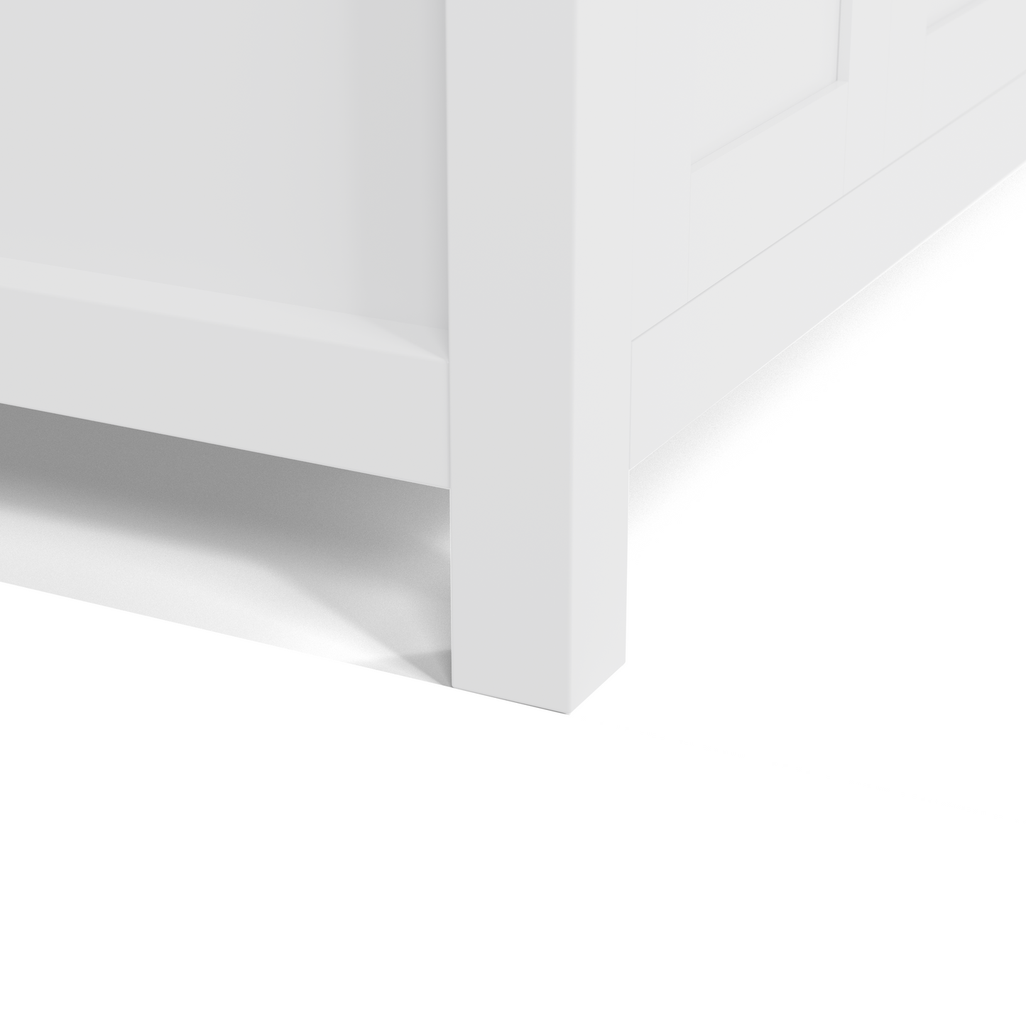 Caroline 60" Double Bath Vanity in White with Cultured Marble Quartz Top and Square Sinks