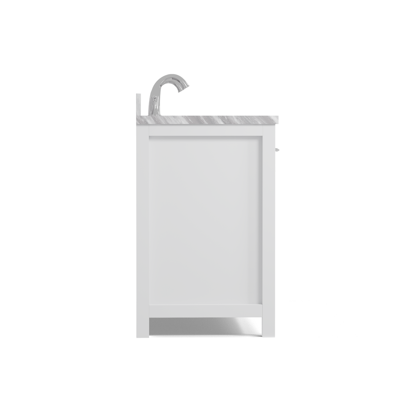 Caroline 60" Double Bath Vanity in White with White Marble Top and Square Sinks