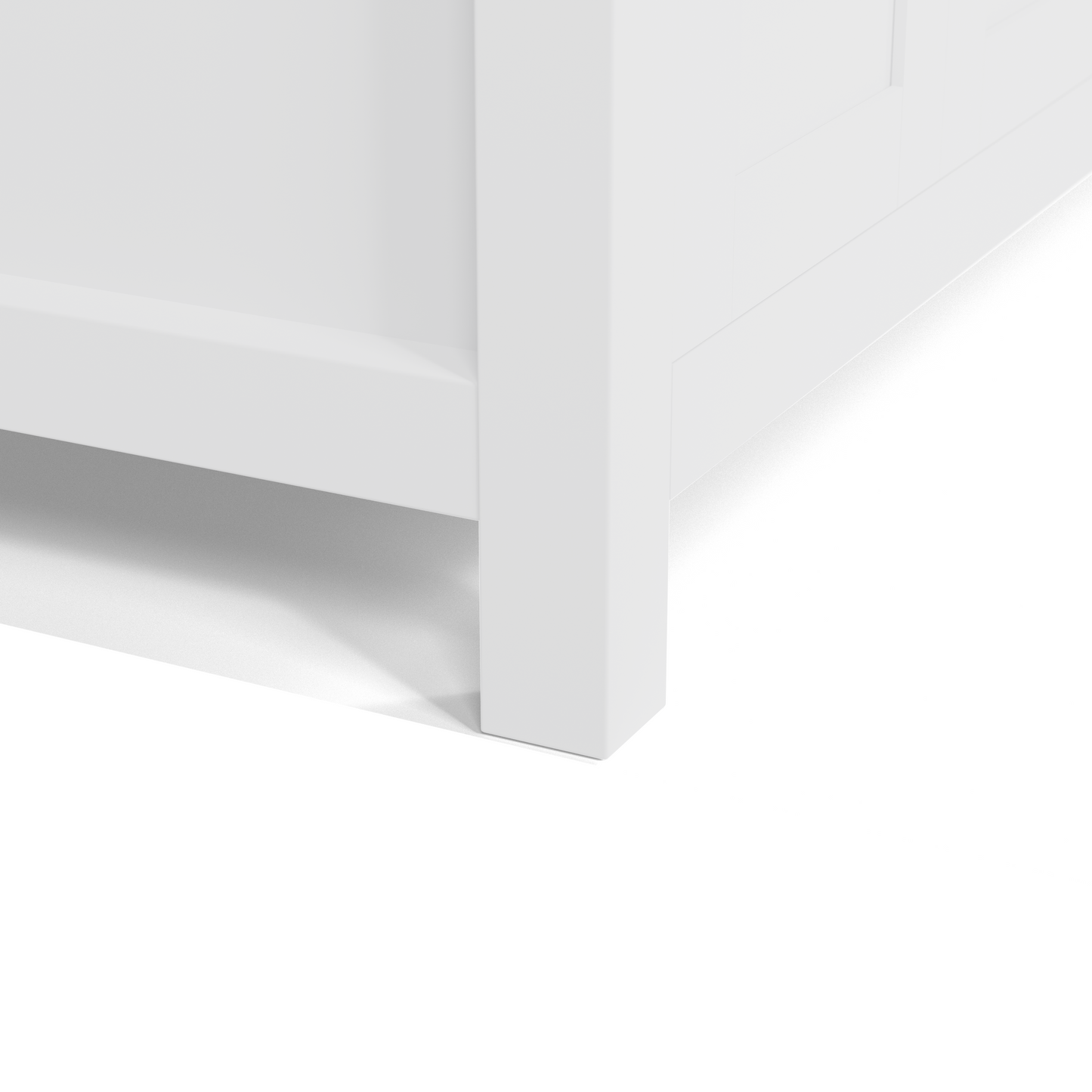 Caroline 60" Double Bath Vanity in White with White Marble Top and Square Sinks