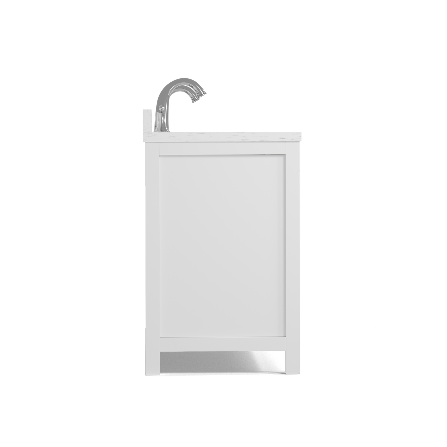 Caroline 72" Double Bath Vanity in White with Cultured Marble Quartz Top and Round Sinks