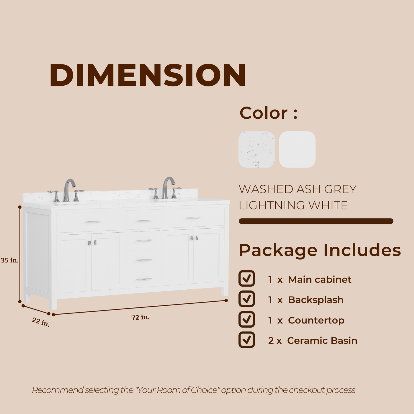 Caroline 72" Double Bath Vanity in White with Cultured Marble Quartz Top and Round Sinks