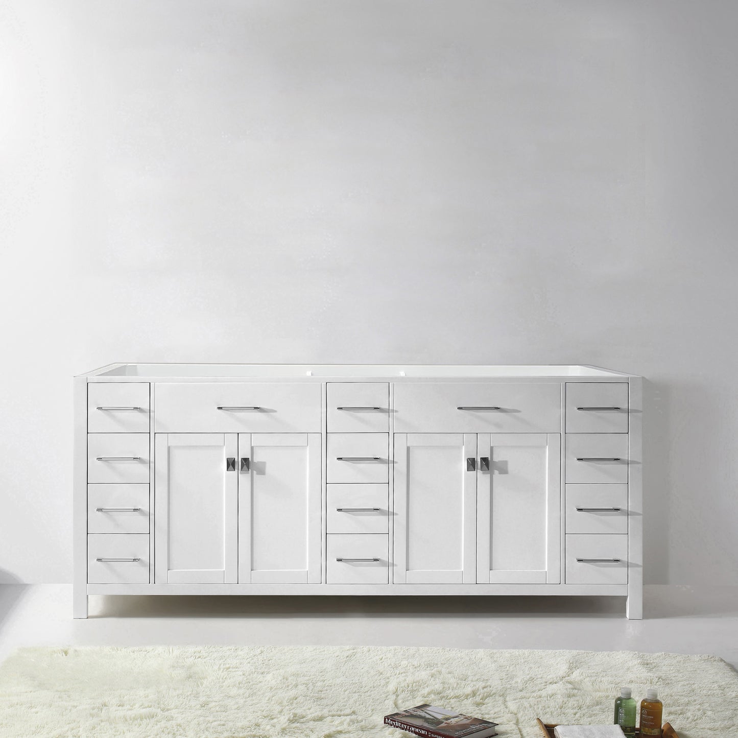 Caroline Parkway 78" Double Bath Vanity Cabinet in White