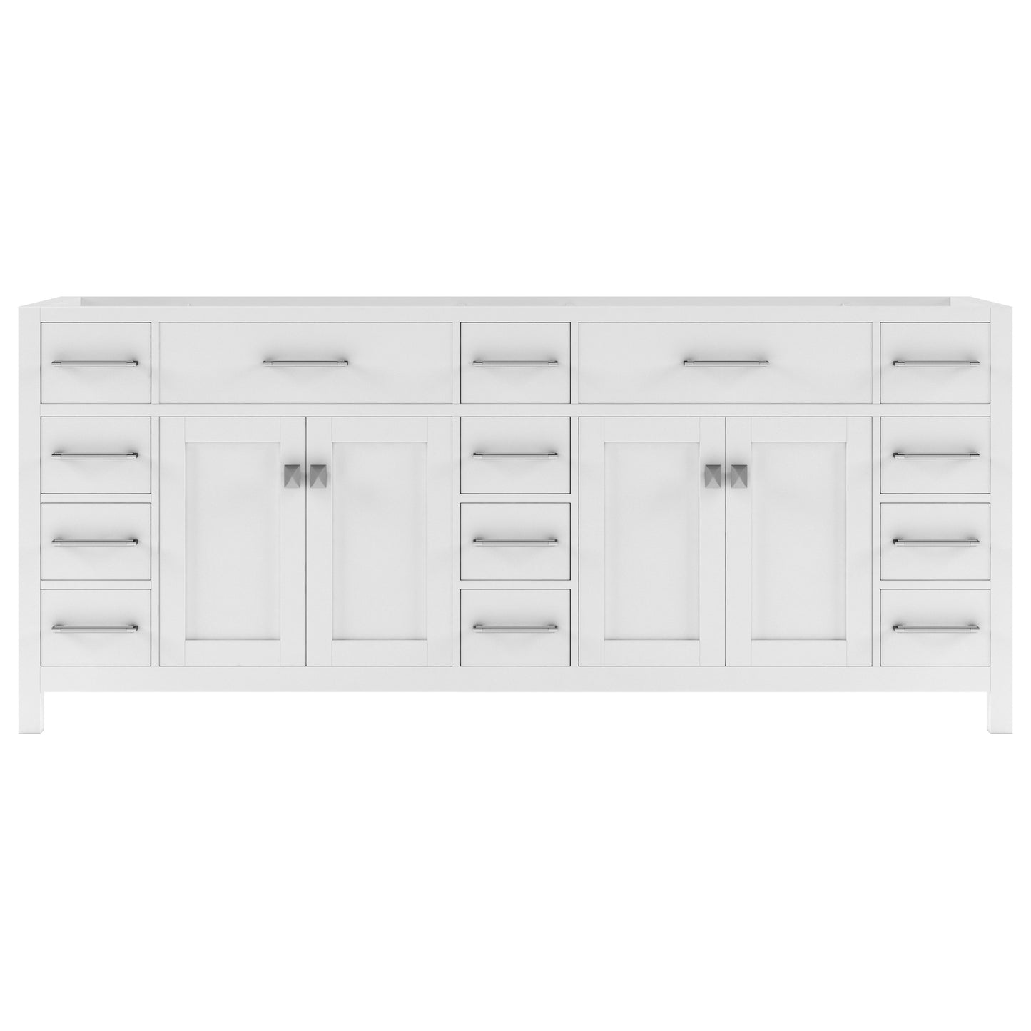 Caroline Parkway 78" Double Bath Vanity Cabinet in White
