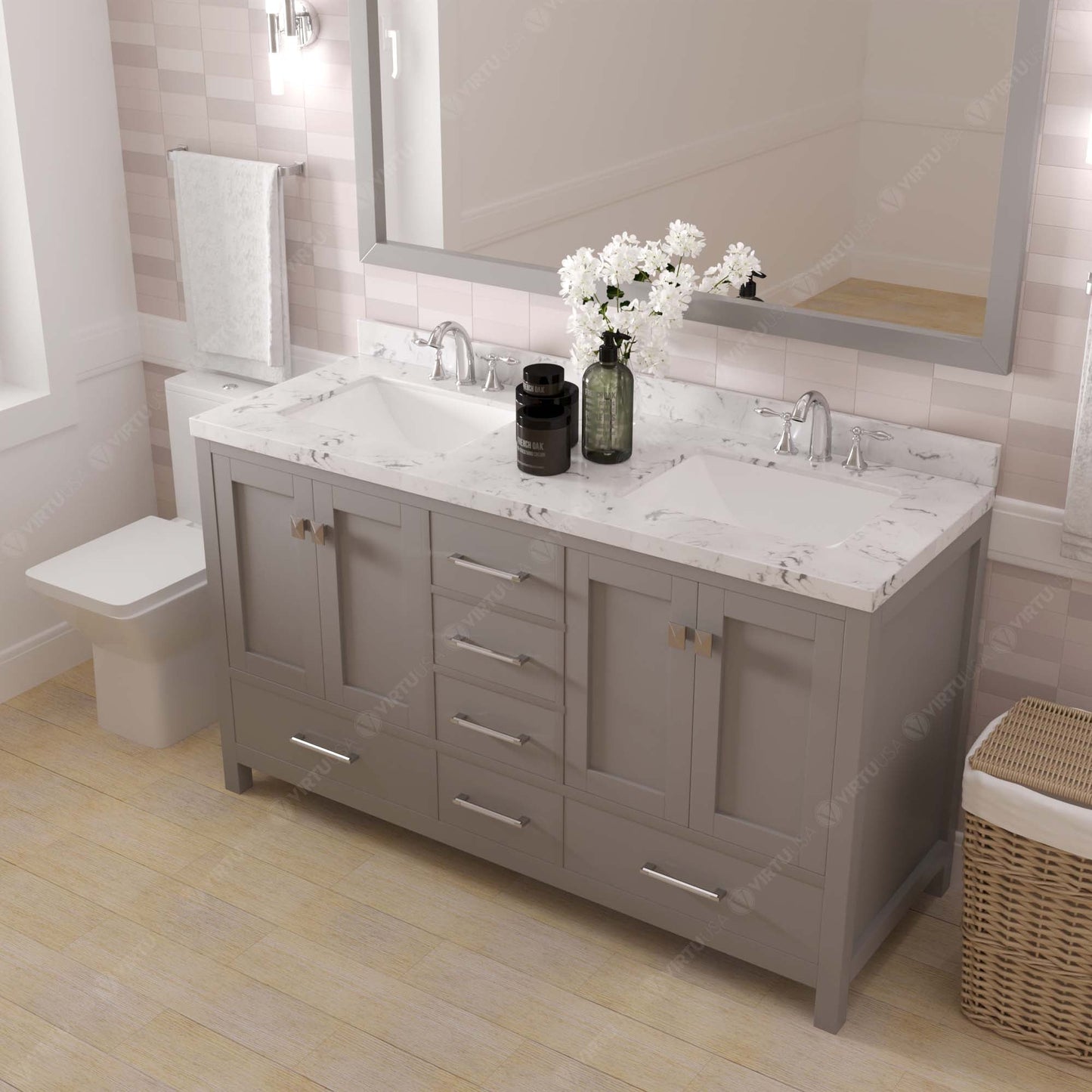 Caroline Avenue 60" Double Vanity Cabinet