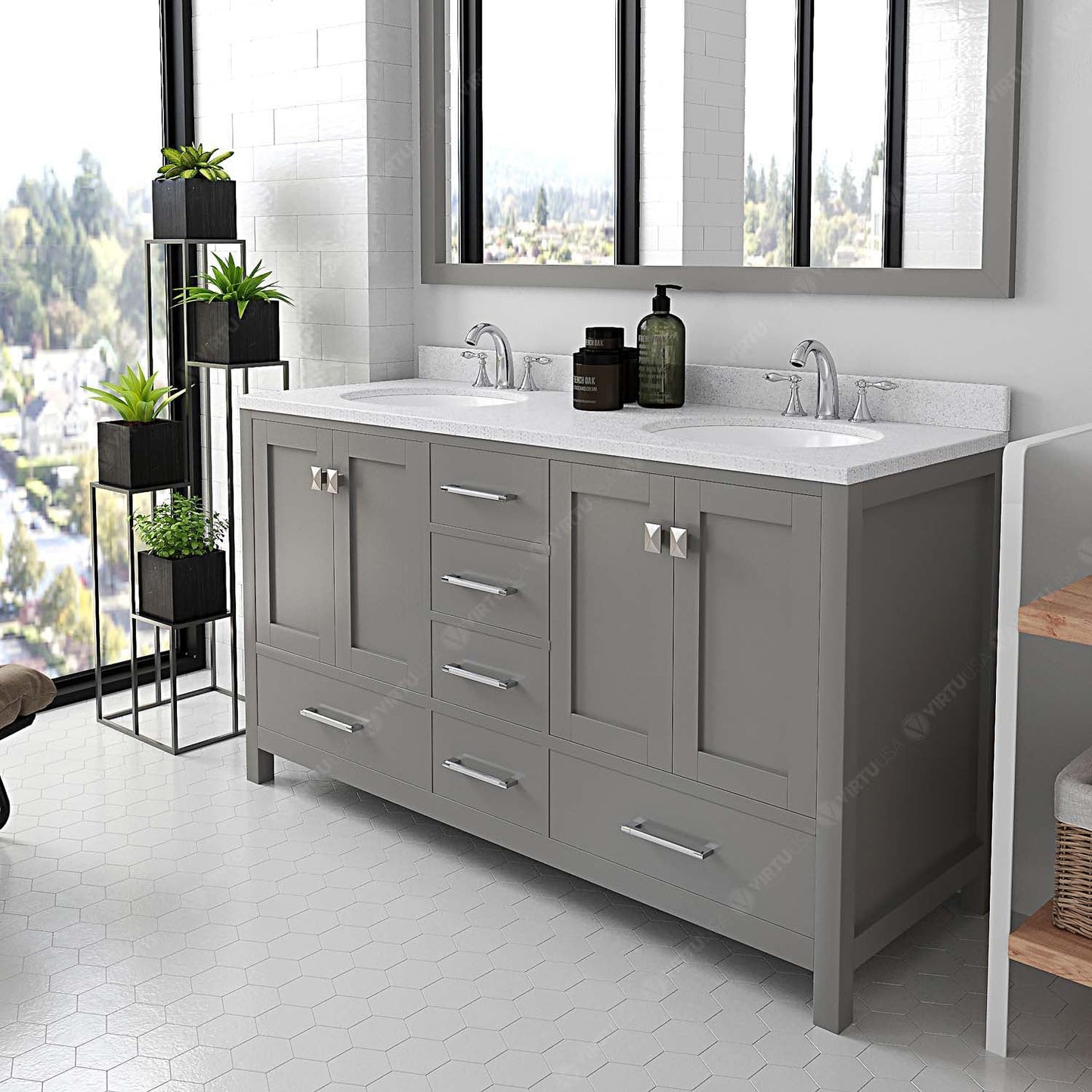 Caroline Avenue 60" Double Vanity Cabinet