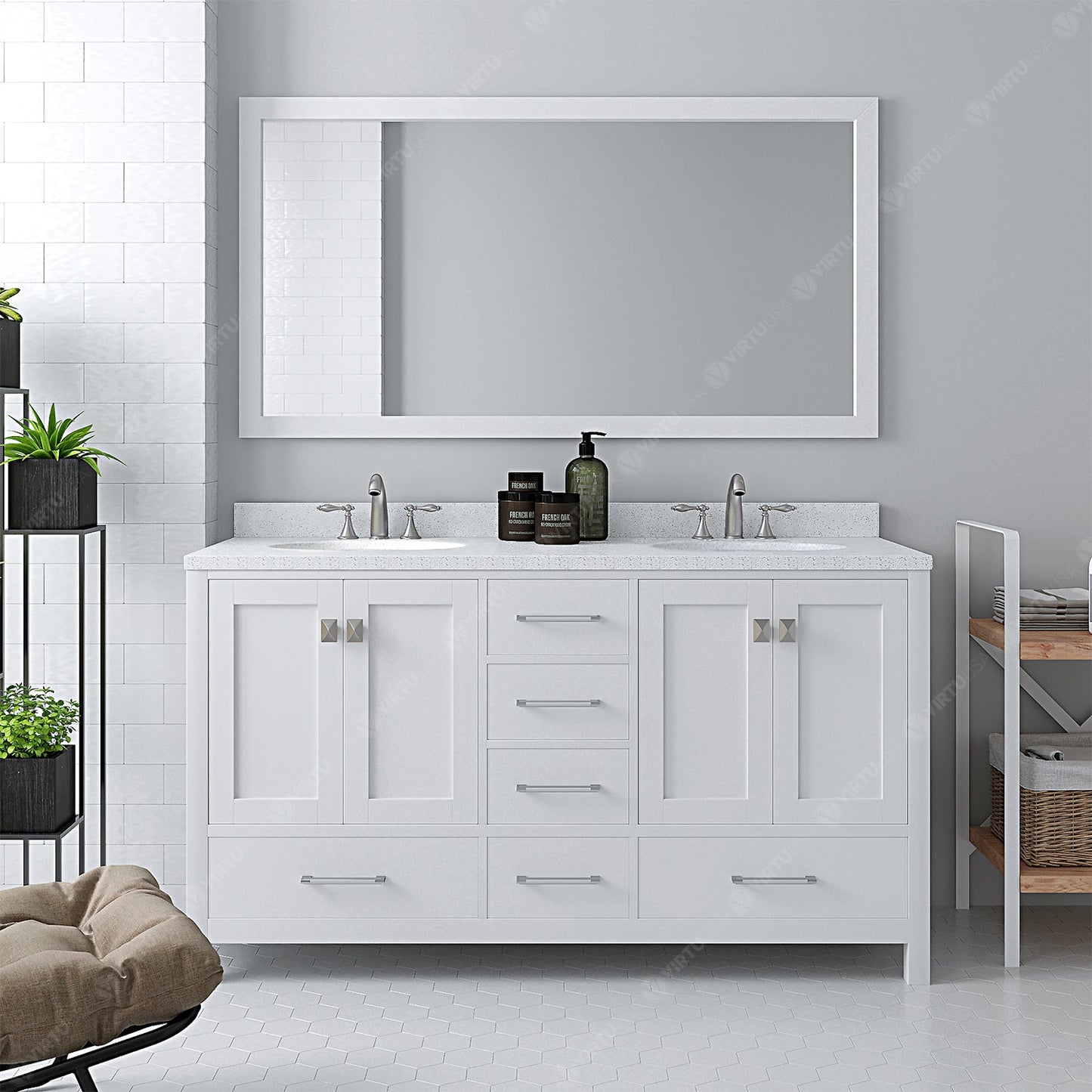 Caroline Avenue 60" Double Vanity Cabinet