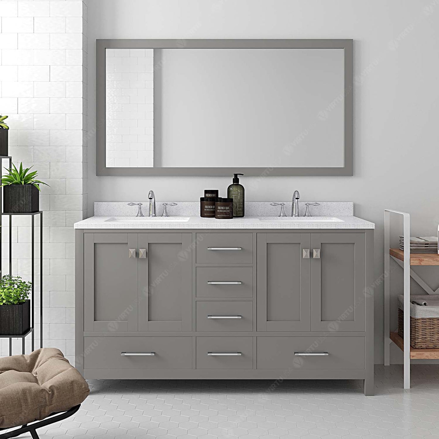 Caroline Avenue 60" Double Vanity Cabinet