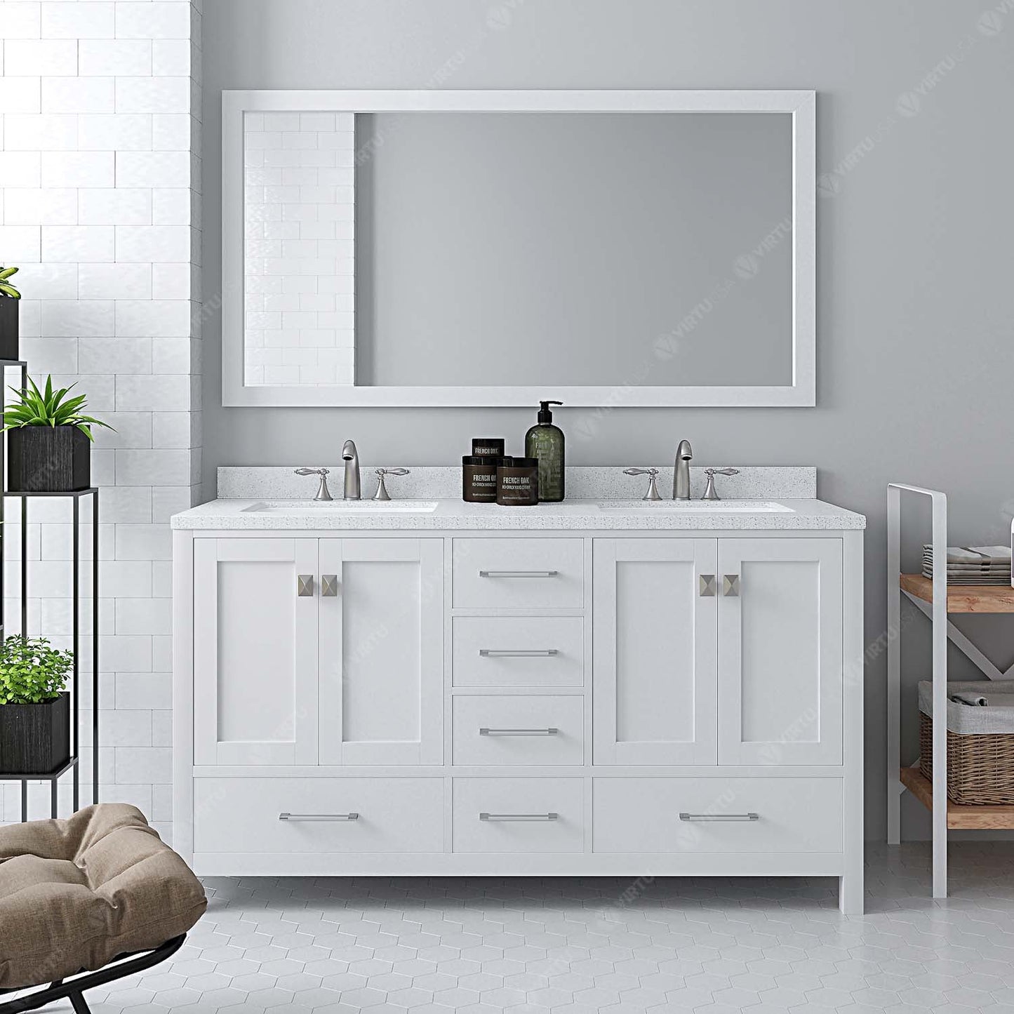 Caroline Avenue 60" Double Vanity Cabinet