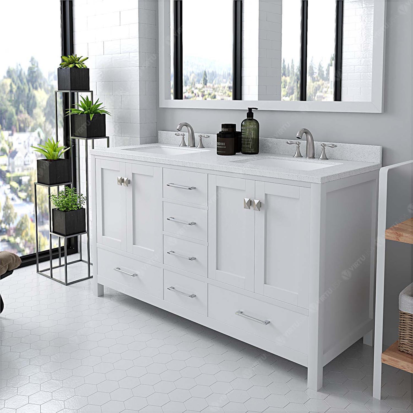 Caroline Avenue 60" Double Vanity Cabinet