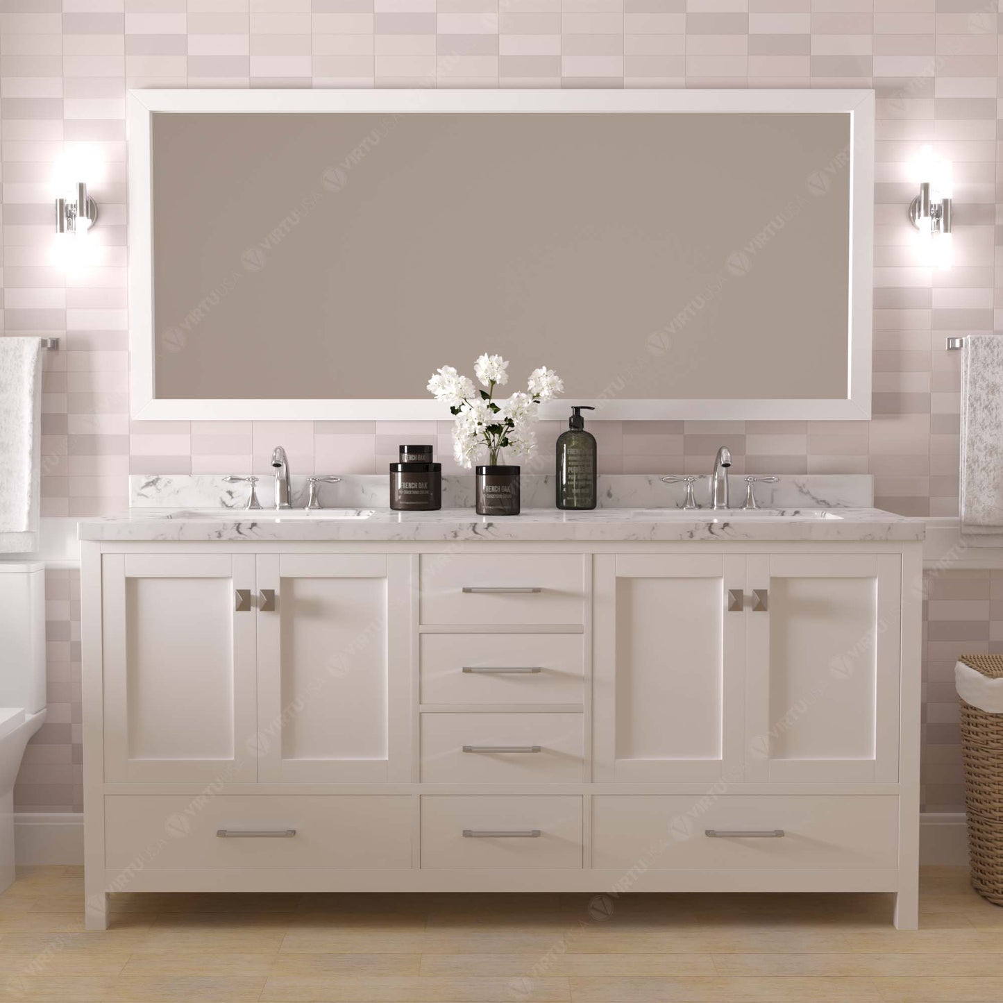 Caroline Avenue 72" Double Vanity Cabinet