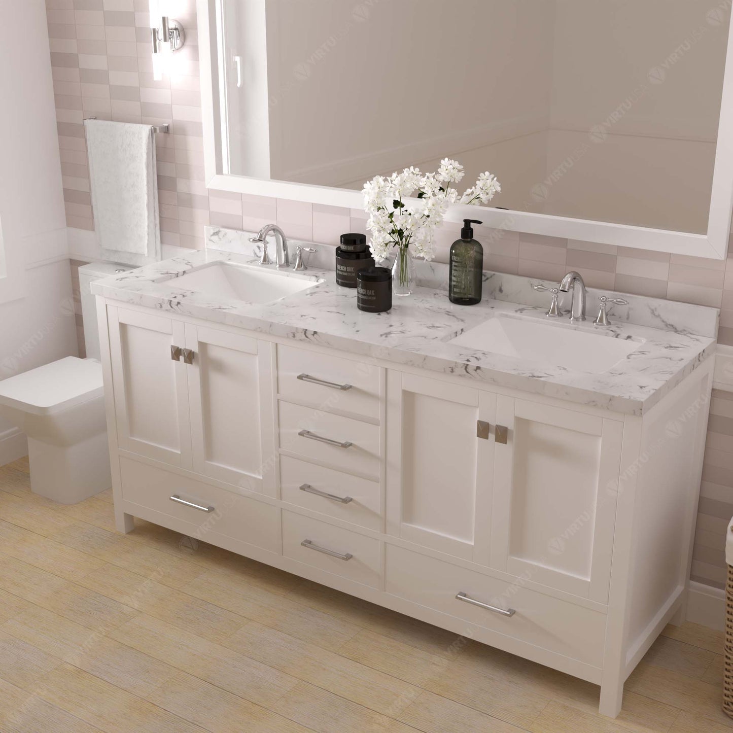 Caroline Avenue 72" Double Vanity Cabinet