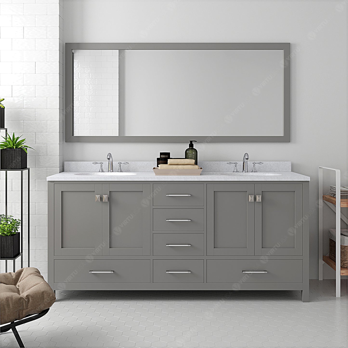 Caroline Avenue 72" Double Vanity Cabinet