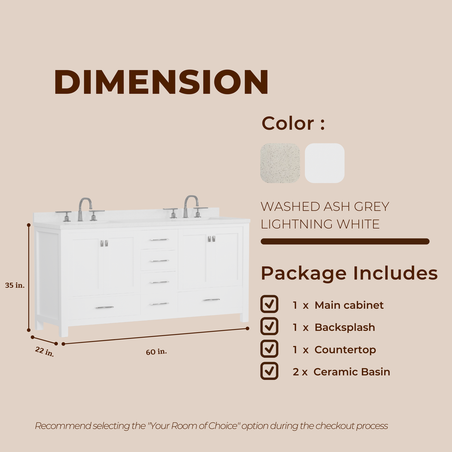 Caroline Avenue 72" Double Bath Vanity in White with White Quartz Top and Square Sinks