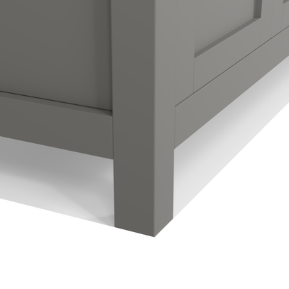 Caroline 72" Double Bath Vanity in Gray with White Quartz Top and Round Sinks