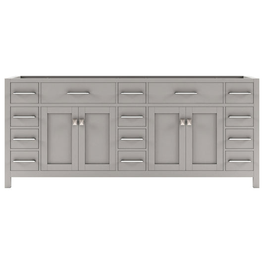Caroline Parkway 78" Double Bath Vanity Cabinet in Gray