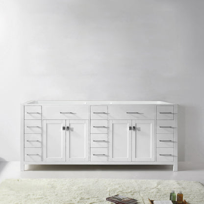 Caroline Parkway 78" Double Bath Vanity Cabinet in White