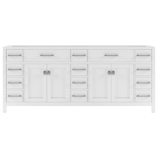 Caroline Parkway 78" Double Bath Vanity Cabinet in White