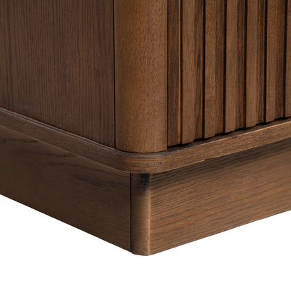 Kathryn 72" Double Vanity with Square Sinks and Statuario Venato Marble Quartz Top in Dark Oak